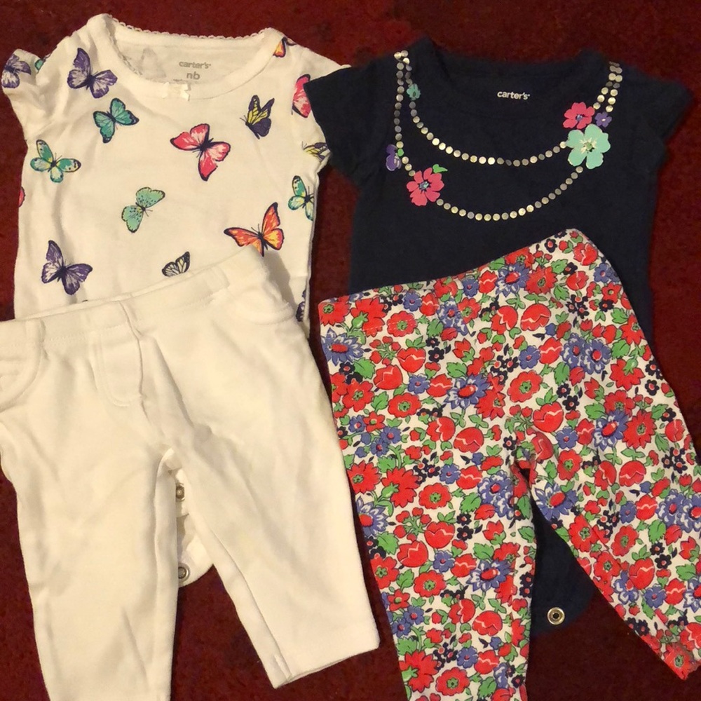 (2) Newborn onsie and pant sets